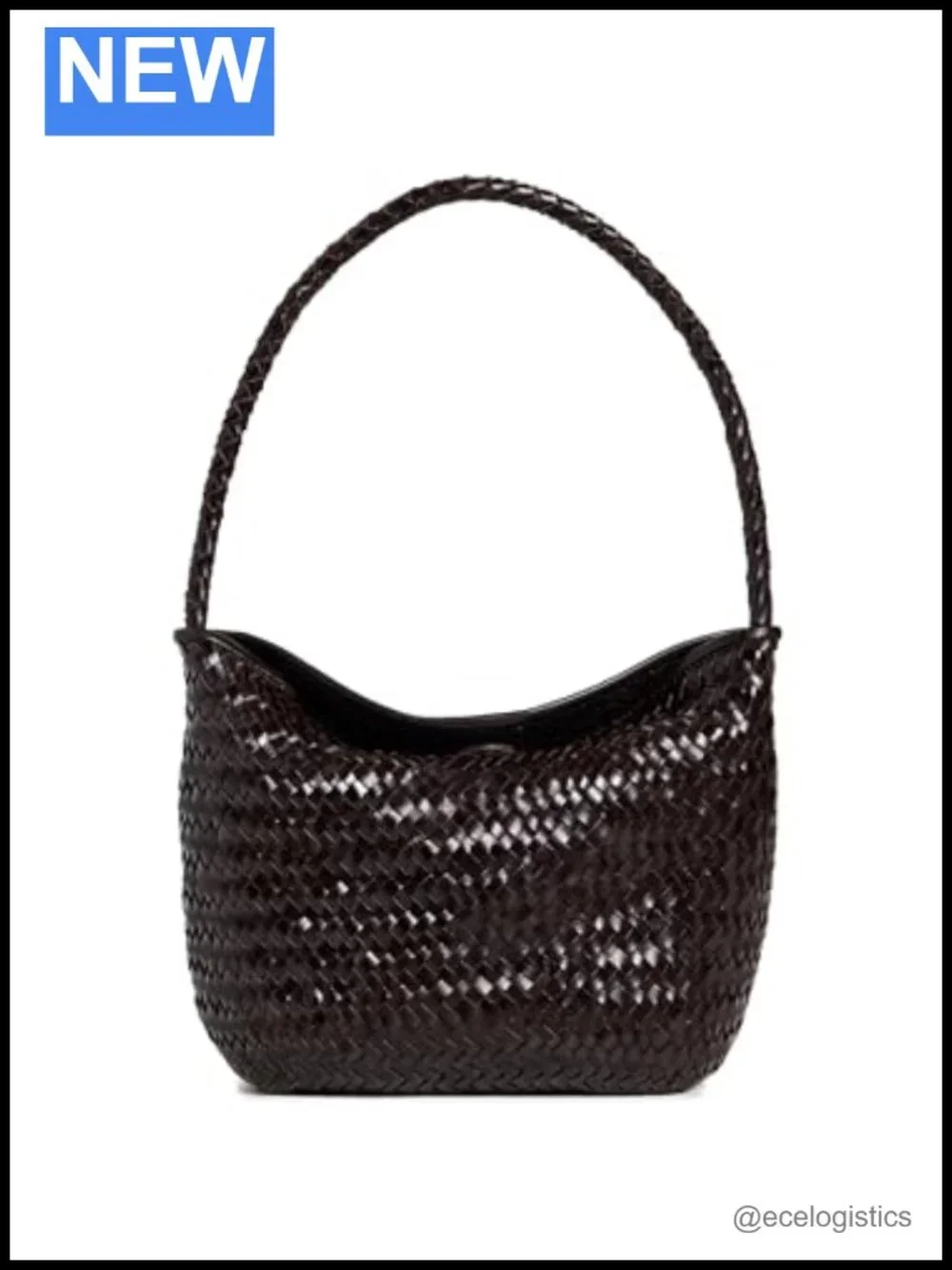 Madewell Woven Leather Shoulder Bag Handwoven Saddle Brown